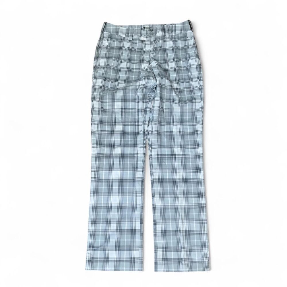 Nike Golf Dri Fit Tour Performance Women's Grey and White Plaid Trousers SZ 8